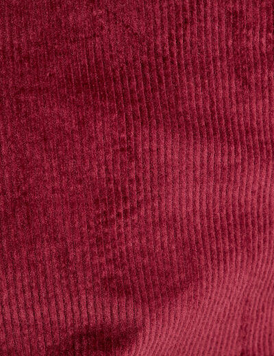 Jupe-short en velours bordeaux femme