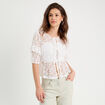 Blouse dentelle nou&eacute;e blanc femme