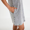 Robe courte &eacute;vas&eacute;e en jean sans manches denim gris femme