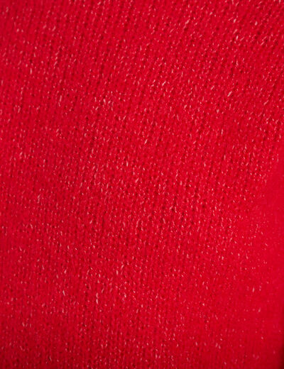 Pull d&eacute;collet&eacute; dos rouge femme