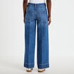 Jean wide leg taille haute denim double stone femme