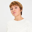 Pull &agrave; torsades ecru femme