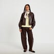 Pull col montant manches longues jaune clair femme
