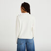 Pull col montant manches longues ecru femme