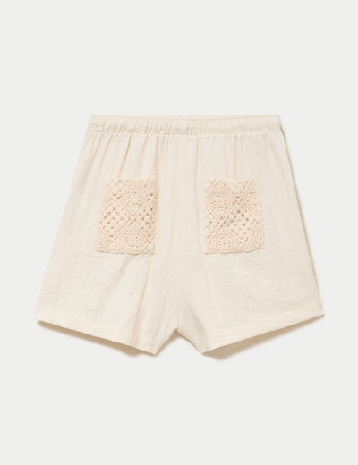 Short coupe flare ecru femme
