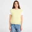 Pull sans manches jaune clair femme