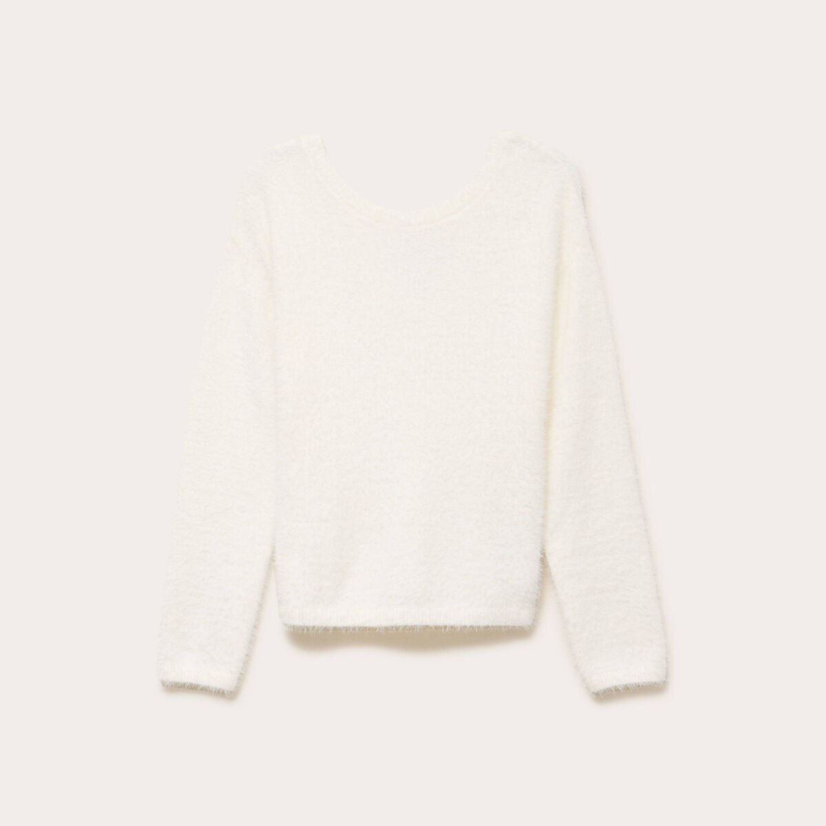 Pull dos nou&eacute; ecru femme