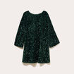 Robe &agrave; sequins dos nou&eacute; vert fonc&eacute; femme