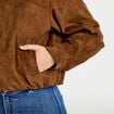 Veste effet boule oversize cropped marron femme