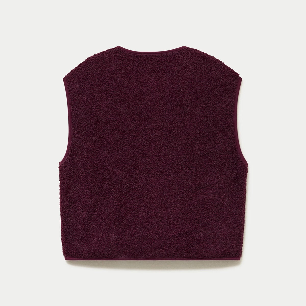 Gilet sans manches effet polaire prune femme