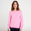 Pull ample col rond manches longues rose femme