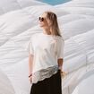 T-shirt oversize longue dentelle ecru femme