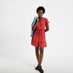 Robe courte &eacute;vas&eacute;e col v manches courtes vieux rose femme