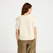 Pull sans manches ecru femme