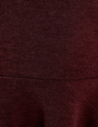 Pull ajust&eacute; court manches longues bordeaux femme