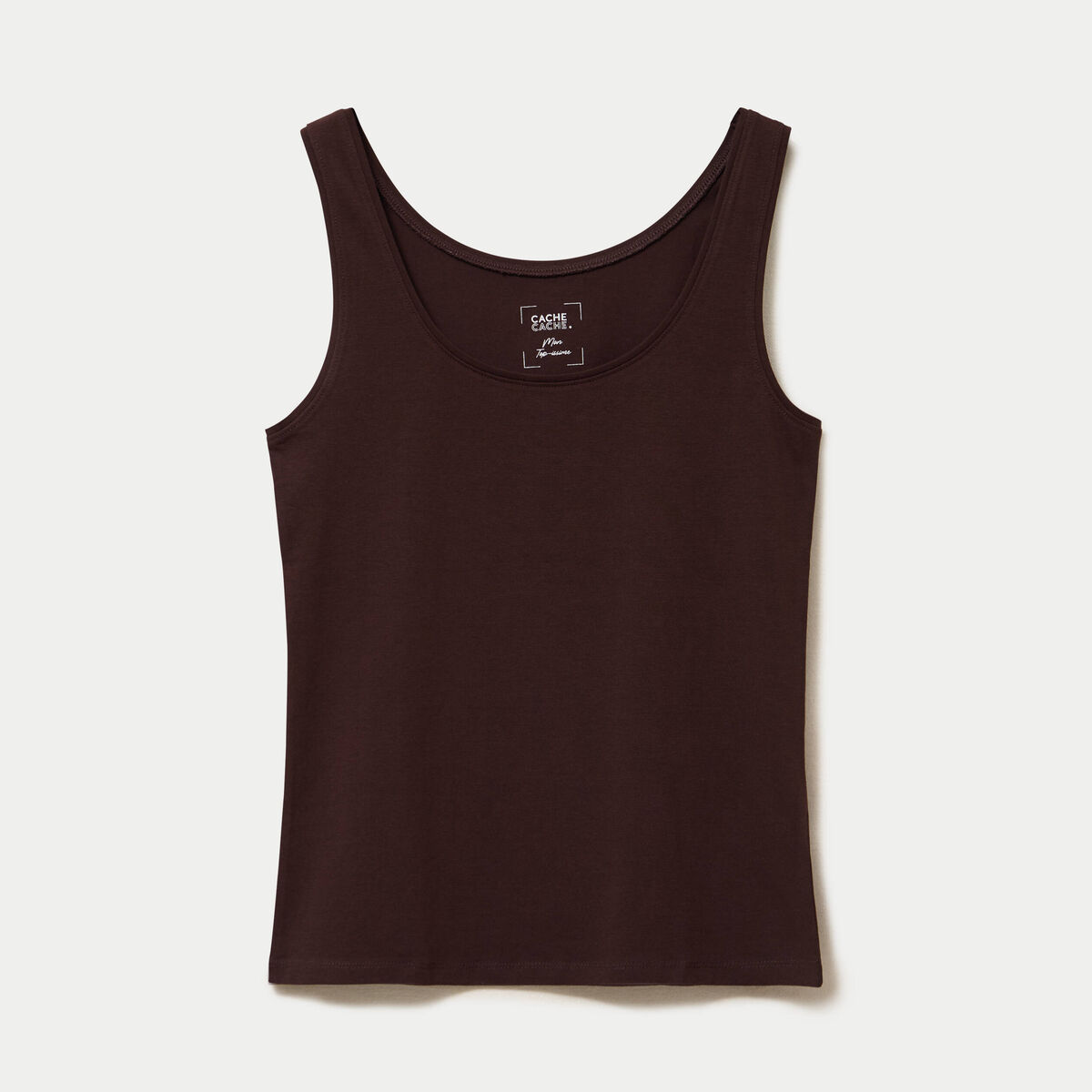 D&eacute;bardeur bretelles larges marron fonc&eacute; femme
