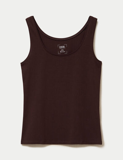 D&eacute;bardeur bretelles larges marron fonc&eacute; femme