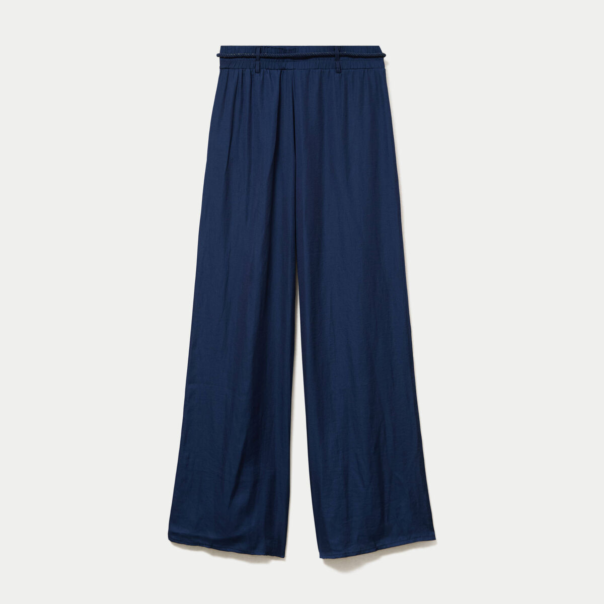 Pantalon large taille standard bleu marine femme