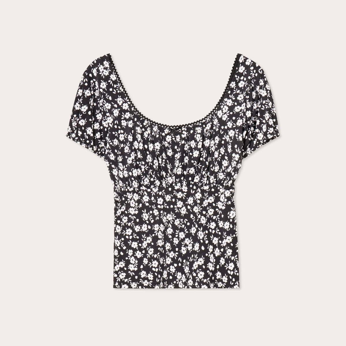 Blouse manches courtes noir femme