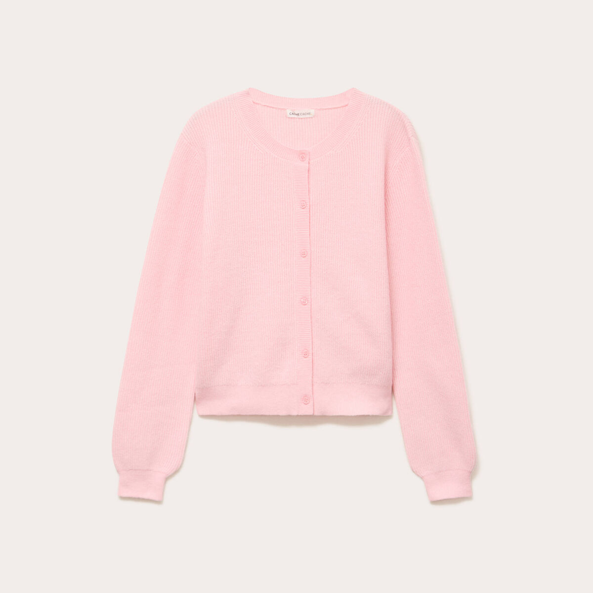 Gilet manches longues rose clair femme