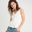 Blouse nou&eacute;e ecru femme