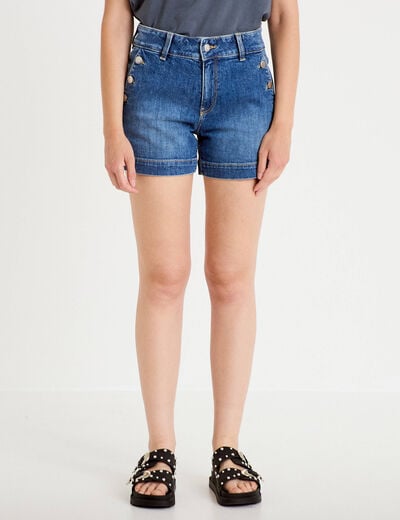 Short en jean denim double stone femme