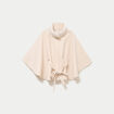 Poncho en fausse fourrure ivoire femme