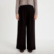 Pantalon large taille haute noir femme