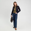 Blouse avec noeuds beige femme