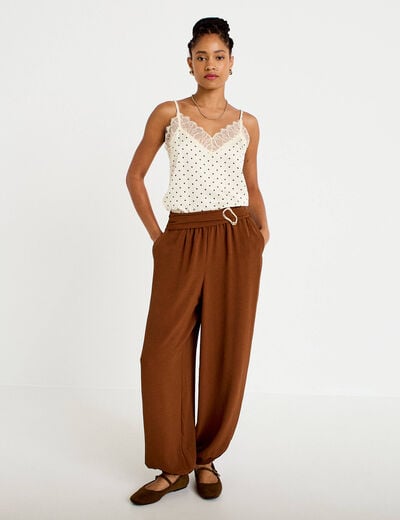 Pantalon bootcut taille standard marron femme