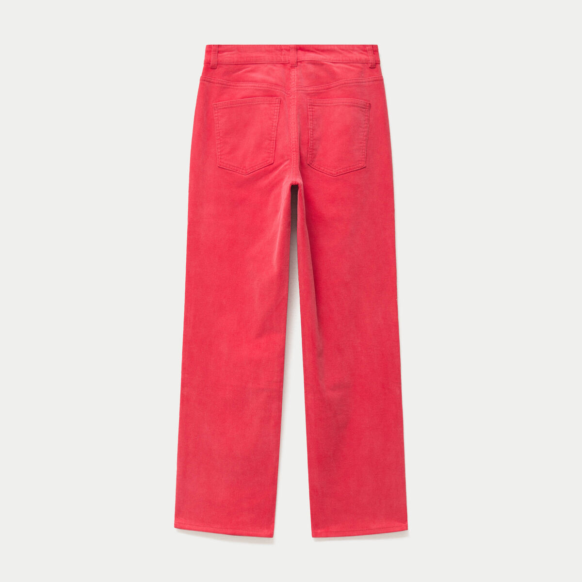 Pantalon droit en velours rouge femme