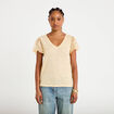 T-shirt manches dentelle sable femme