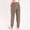 Pantalon jogging velours vert kaki femme