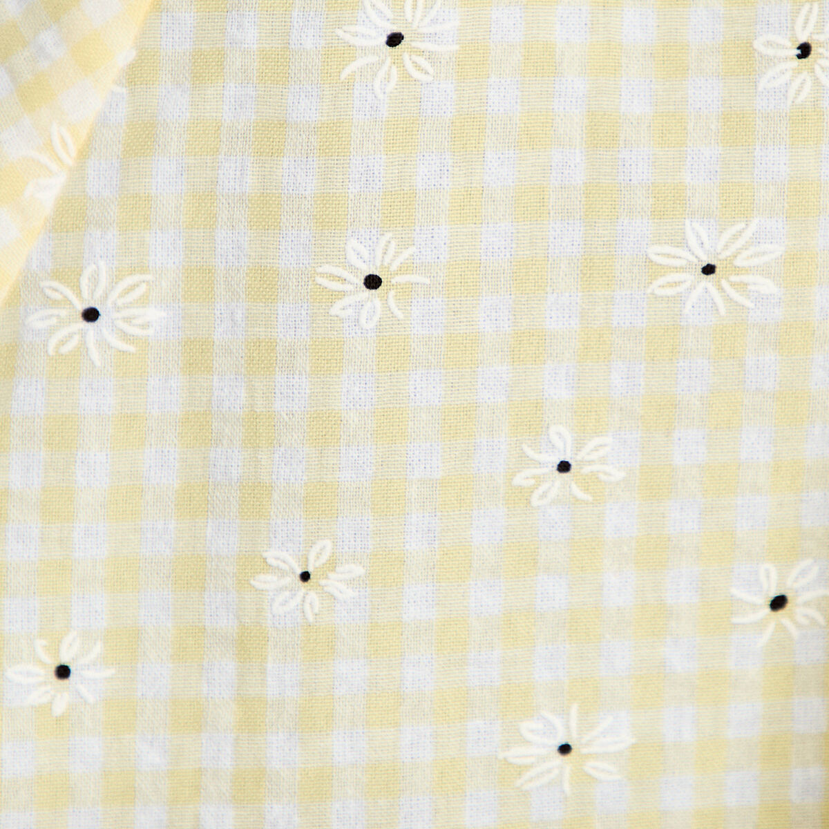 Blouse droite col v manches courtes jaune clair femme