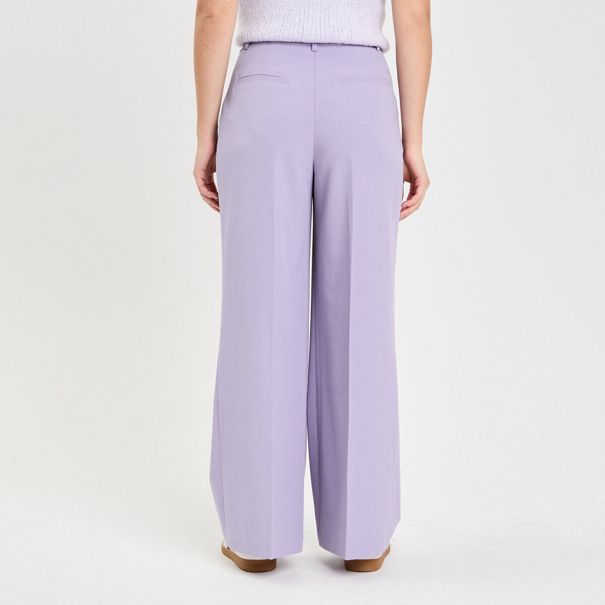 Pantalon large &agrave; pinces parme femme