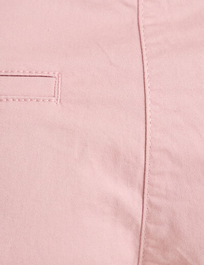 Short chino ceintur&eacute; rose pastel femme