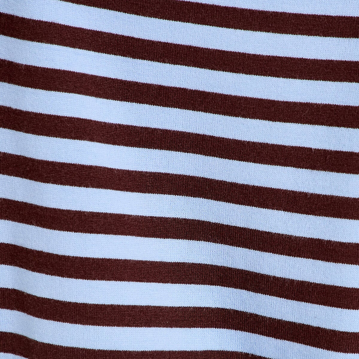 T-shirt col bateau manches longues bleu femme
