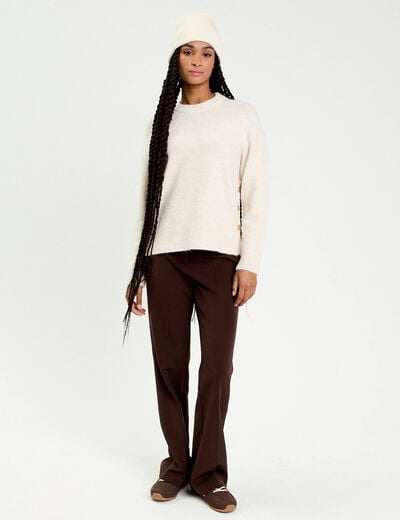 Pantalon flare marron fonc&eacute; femme