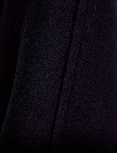 Veste chin&eacute;e col montant manches longues bleu marine femme