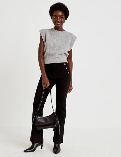 Pantalon taille haute noir femme