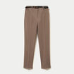 Pantalon cigarette ceintur&eacute; taupe femme