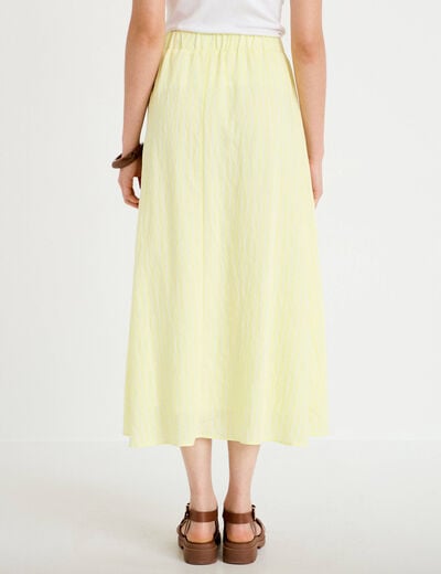 Jupon &eacute;vas&eacute; longueur 3/4 jaune femme