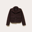 Veste col montant manches longues marron fonc&eacute; femme