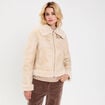 Blouson simili cuir sable femme