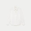 Chemise droite pliss&eacute;e manches longues ecru femme
