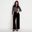 Pantalon bootcut en tweed noir femme
