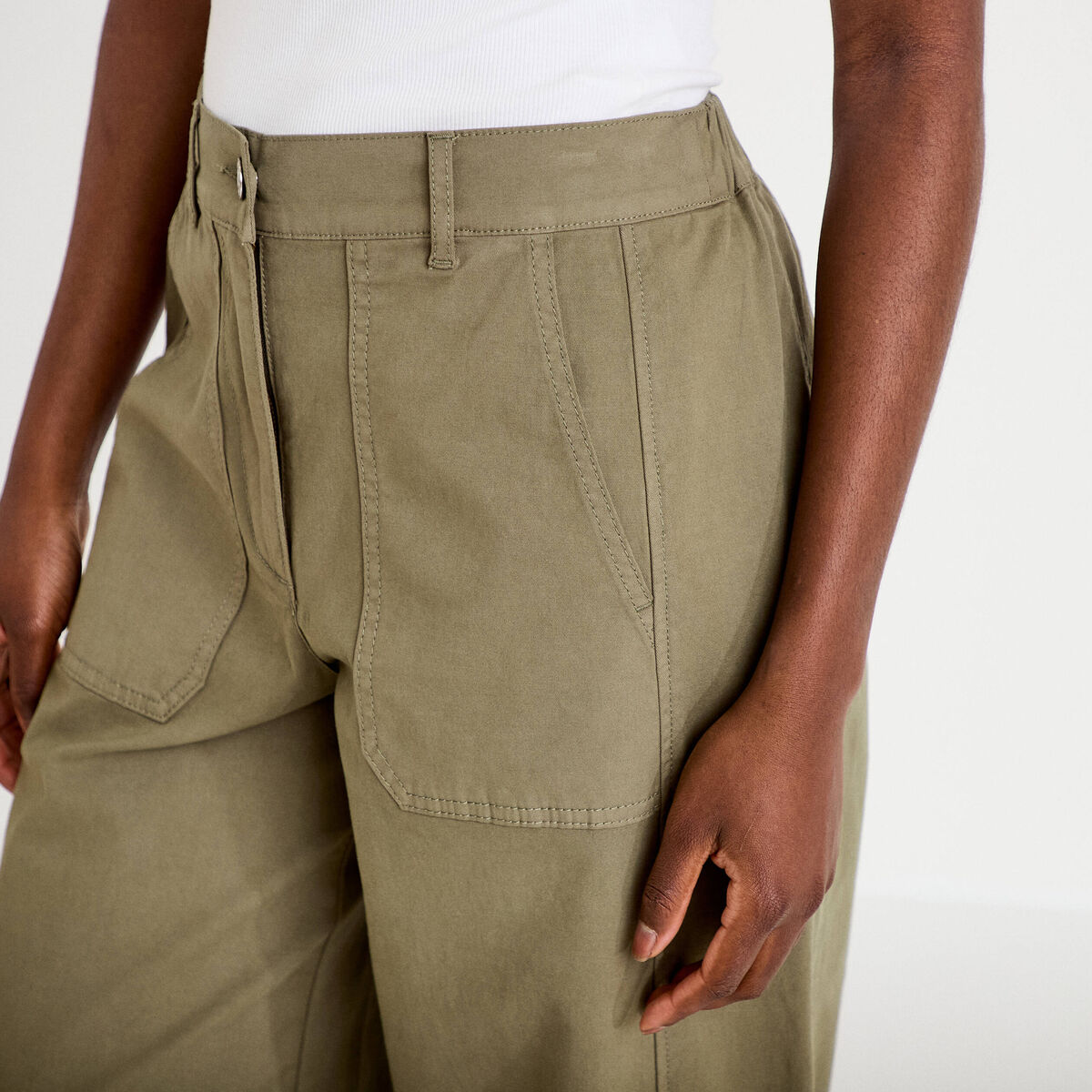 Pantalon vert kaki femme