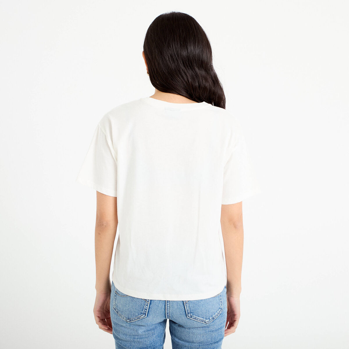 T-shirt oversize col rond rolling stones ecru femme