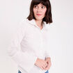 Chemise cintr&eacute;e manches longues blanc femme
