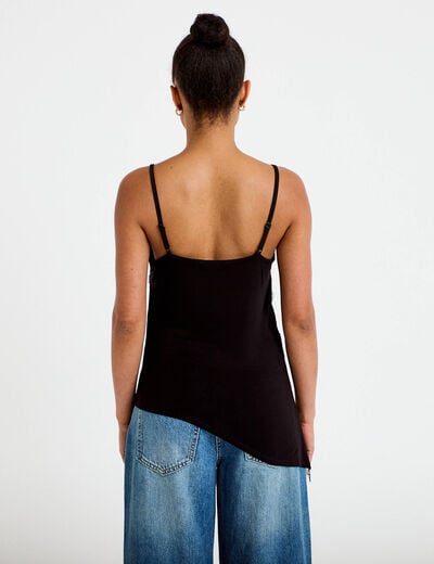 D&eacute;bardeur ajust&eacute; d&eacute;collet&eacute; dentelle noir femme